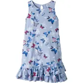 Bonprix Meisjes jersey jurk met volants van biologisch katoen 152/158