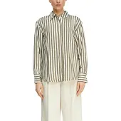 Comma Blouse olijfgroen / wit