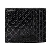 Calvin Klein Portemonnee 'Coated Emblem Print Bifold' lichtgrijs / zwart