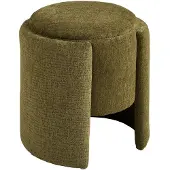 House Nordic Poef Walsdorf - Groen Stof - Ø42x44cm
