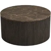Ebuy24 Salontafel Rota - Rond Donkerbruin Marmerlook - Ø80x40cm