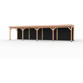 Westwood Douglas overkapping, 1200 x 250, met achterwand, Comfort Plus Zwart