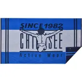 Chiemsee San Martin strandlaken van zacht katoen in absorberende badstofmix, duurzaam en eerlijk, kleur: blauw en wit, afmetingen: 100 x 180 cm