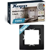Kopp 1-voudig afdekraam - mat zwart - thermoplast - 83x83 mm
