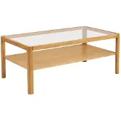 Ebuy24 Salontafel Lourmarin - Rechthoek Naturel Hout Glas - 110x60x45cm