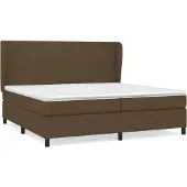 vidaXL Boxspring met matras stof donkerbruin 200x200 cm