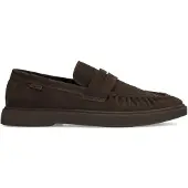 Manfield Bruine suède loafers | Maat 44