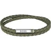 BOSS Double-braided green cuff with logo closure