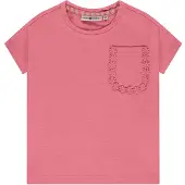 Stains & Stories T-shirt roze Meisjes Katoen Ronde hals Effen - maat 116