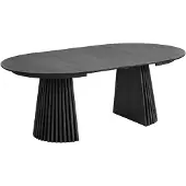 Ebuy24 Eettafel Osaka Ø120 uitschuifbaar | hout zwart 120x75x200 cm eettafels | NADUVI