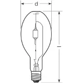 Radium Halogeen gasontladingslamp E40 1000W HRI-E NSC/C helder, Glas