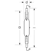 Radium Halogeen gasontladingslamp K12s 2150W HRI-TS N/L helder, Glas
