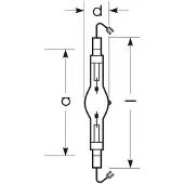 Radium Halogeen gasontladingslamp K12s 2060W HRI-TS D/S/HF, Glas