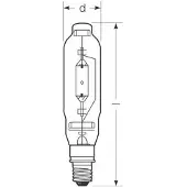 Radium Halogeen gasontladingslamp E40 1000W HRI-T D helder, Glas