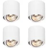 QAZQA Set van 4 design opbouwspots wit GU10 111mm - Impact