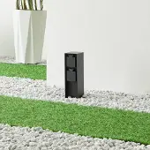PRIOS Foranda energieprofiel, 2 stopcontacten zwart, zwart, Roestvrij staal, Modern