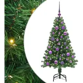 vidaXL Kunstkerstboom Groen 120 cm PVC en Staal en Kunststof