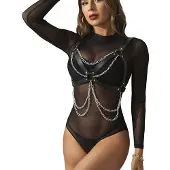 Subblime - Harnas Bra With Chaindetail One Size