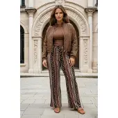 MI PIACE - Travel Jacket Woven Pattern MP2020038 Brown - Maat : XXL
