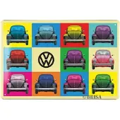 Brisa VW Collection - Volkswagen met VW T1 Bulli Bus retro-vintage-motief, VW-verzamelobject, cadeau-idee, vintage decoratie (20x30 cm)