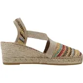Toni pons Espadrille met middelhoge sleehak van veelkleurig raffia | TERRA-NM