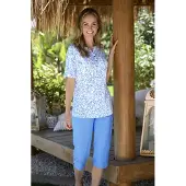 Ringella Katoenen pyjama blauw panterprint | Maat 44