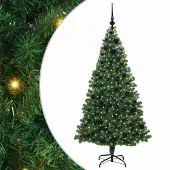 vidaXL Kunstkerstboom Groen 180 cm PVC en Staal en Kunststof