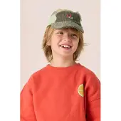 Sissy-Boy Donkergroene colourblock pet met patch
