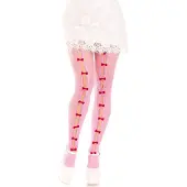 Leg avenue - Stockings With Openings Heart & Bows Pink