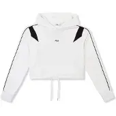 FILA Rivoli Relaxed Cropped Graphic Hoodie Bright White-black Size: XL | Hoodies Outlet | Dames | Wit