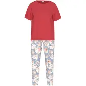 Mey Pyjama 'Petal Paradise' rood