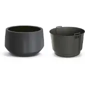 Prosperplast Heos Bloempot met Inzet - Antraciet - 39cm