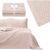 AmeliaHome Elegancka Pikowana Narzuta Pudrowy Róż 260x280cm