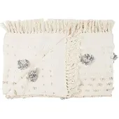 Intesi Tuffo DEKEN 125x150 cm Crème met Franjes en Pompons