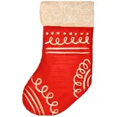 PartyPal 10 kerstservetten in de vorm van kerstsokken, 33x21cm