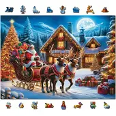 Wooden City Houten Kerstpuzzel 1010 Stukjes - Sinterklaas Komt Eraan