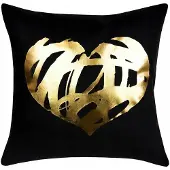 Domarex Decoratieve Kussenhoes 40x40cm Fluweel Zwart met Gouden Rits