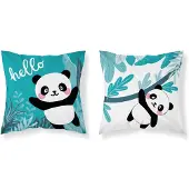 Mayamoo Kinderkussenhoes Katoen 40x40cm - Panda Wanda