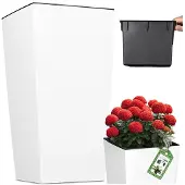 Prosperplast Matwitte hoge bloempot 37,5cm met inzet