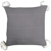 BBK Grijze sierkussenhoes Woolly 45x45 cm met franjes