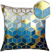 Domarex Decoratieve Kussenhoes Fluweel 40x40cm Glamour Ruit Glanzend