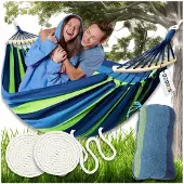 Begris XXL tweepersoonshangmat met houten spreider - sterk en comfortabel