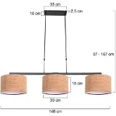 Steinhauer Stang LED Hanglamp | 3x E27 | Zwart
