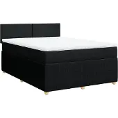 Syfax Boxspring met matras stof zwart 140x200 cm