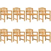 vidaXL Tuinstoelen 8 st 58x59x88 cm massief teakhout