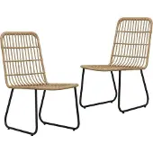 Syfax Tuinstoelen 2 stuks poly rattan eikenkleurig