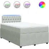 Syfax Boxspring met matras fluweel lichtgrijs 120x200 cm