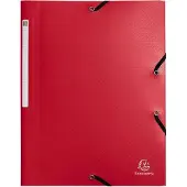 Exacompta 50x Elastomappen met 3 flappen gerecycled PP Opak - Rood - 55705E