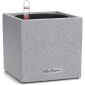 Lechuza CANTO Stone 14 - Plantenbak - met uitneembare binnenbak - met bewateringssysteem - ALL-IN-ONE set met LECHUZA-PON - steengrijs