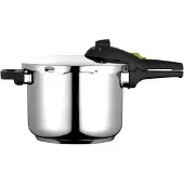 Fagor Rapid Xpress 6, snelkookpan met inductiebasis, 6 liter, super snel, roestvrij staal 18/10, 2 drukstanden, zilver